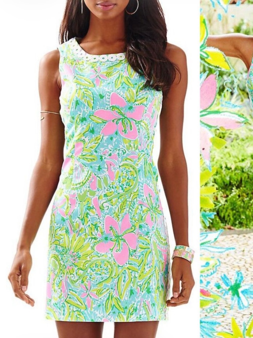 Lilly Pulitzer Mila Shift Dress in coconut jungle size 00 cotton preppy